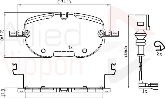 ALLIED NIPPON ADB24017 - Гальмівні колодки, дискові гальма autocars.com.ua