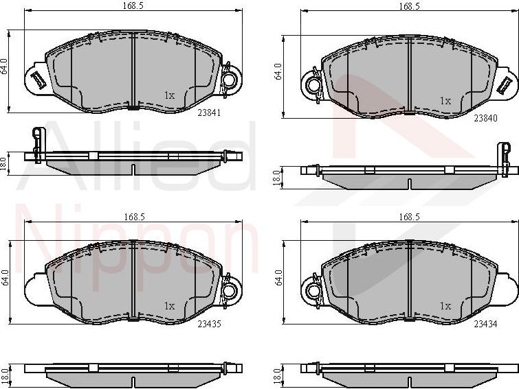 ALLIED NIPPON ADB31107 - Гальмівні колодки, дискові гальма autocars.com.ua