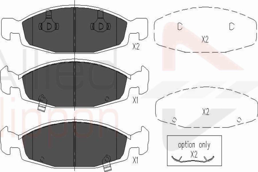 ALLIED NIPPON ADB31109 - Гальмівні колодки, дискові гальма autocars.com.ua