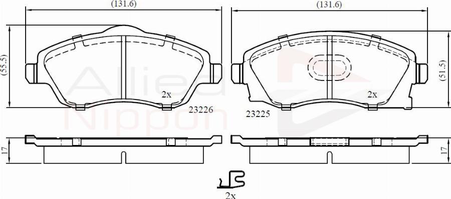 ALLIED NIPPON ADB31112 - Гальмівні колодки, дискові гальма autocars.com.ua