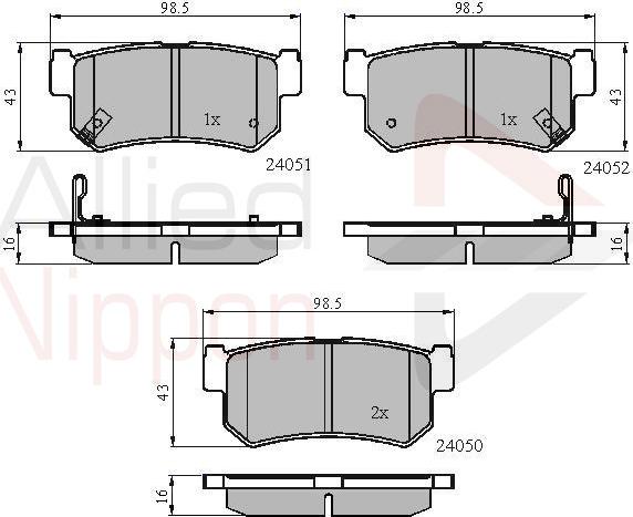 ALLIED NIPPON ADB31192 - Гальмівні колодки, дискові гальма autocars.com.ua