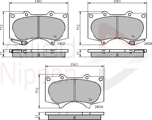 ALLIED NIPPON ADB31201 - Гальмівні колодки, дискові гальма autocars.com.ua