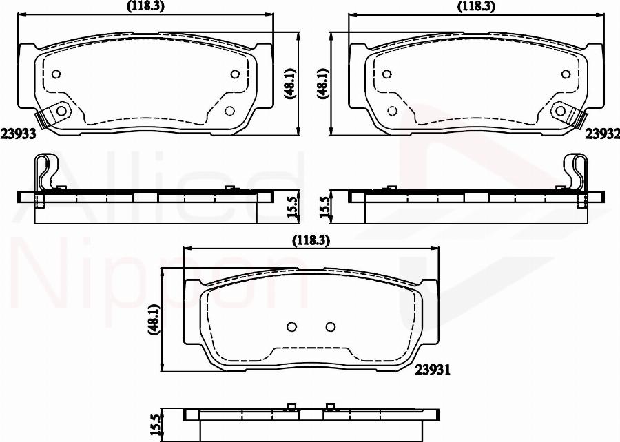 ALLIED NIPPON ADB31218 - Гальмівні колодки, дискові гальма autocars.com.ua
