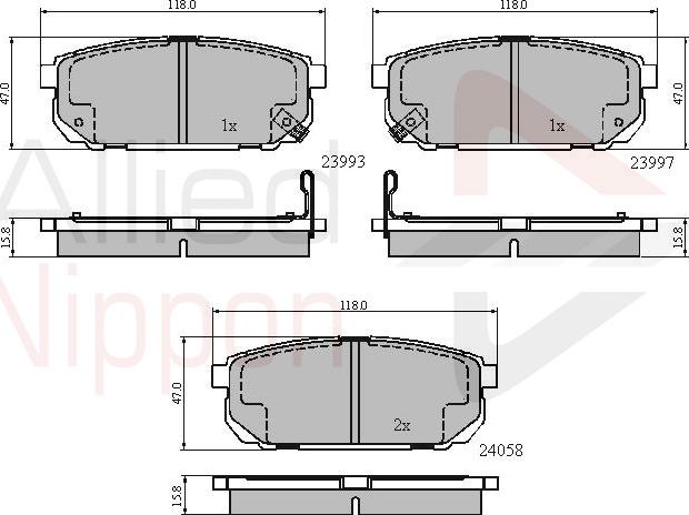 Allied Nippon adb31288 - Тормозные колодки, дисковые, комплект autodnr.net