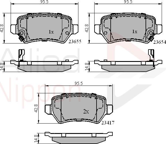 ALLIED NIPPON ADB31551 - Гальмівні колодки, дискові гальма autocars.com.ua