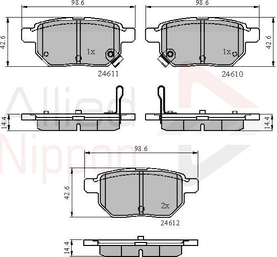 ALLIED NIPPON ADB31579 - Гальмівні колодки, дискові гальма autocars.com.ua
