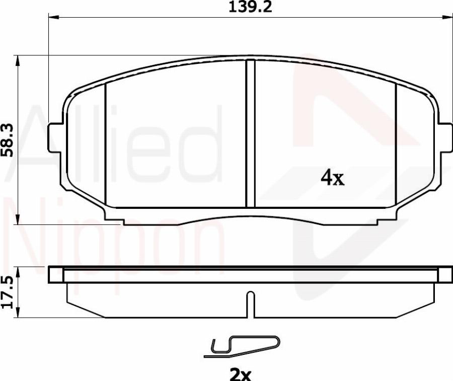 ALLIED NIPPON ADB31724 - Гальмівні колодки, дискові гальма autocars.com.ua