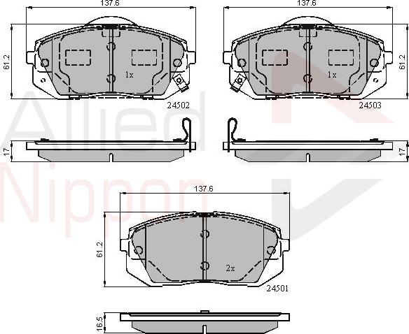 ALLIED NIPPON ADB31768 - Гальмівні колодки, дискові гальма autocars.com.ua