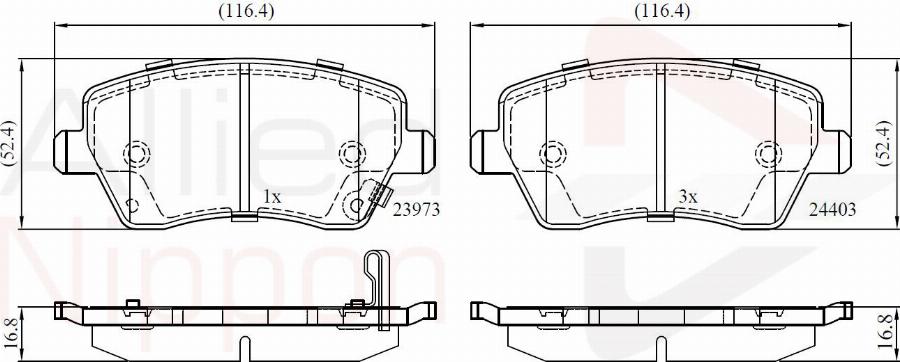 ALLIED NIPPON ADB32008 - Гальмівні колодки, дискові гальма autocars.com.ua