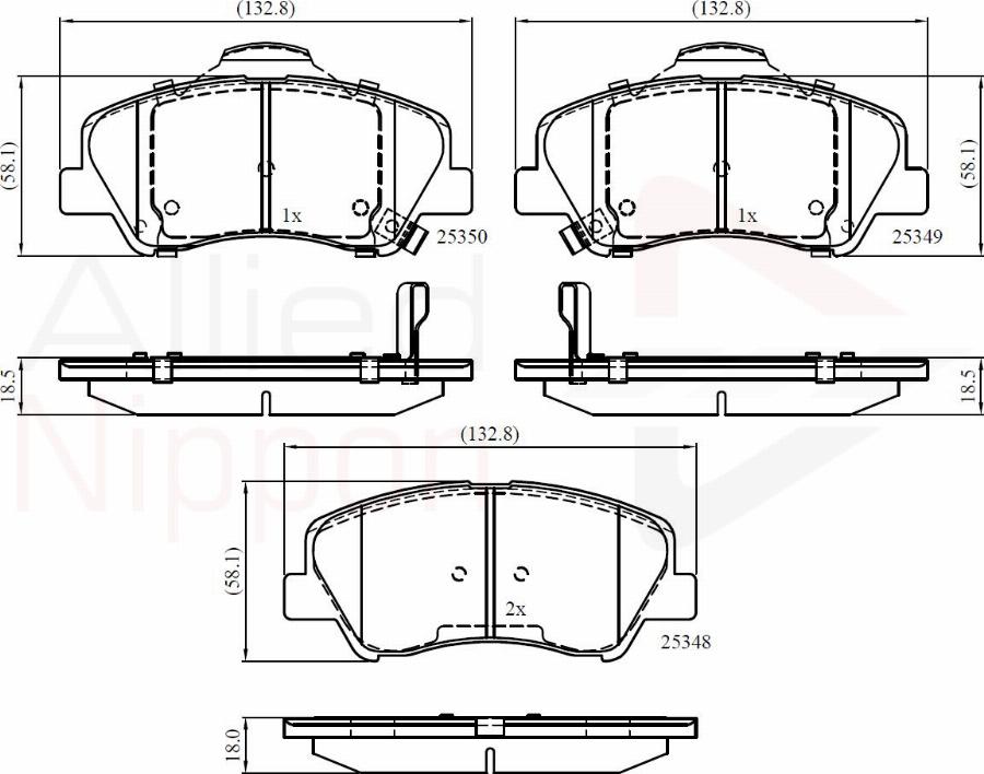 ALLIED NIPPON ADB32040 - Гальмівні колодки, дискові гальма autocars.com.ua