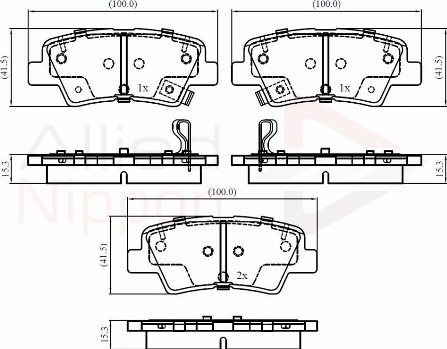 ALLIED NIPPON ADB32161 - Гальмівні колодки, дискові гальма autocars.com.ua