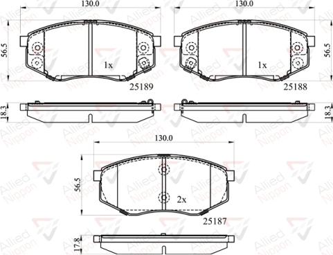 ALLIED NIPPON ADB32194 - Гальмівні колодки, дискові гальма autocars.com.ua