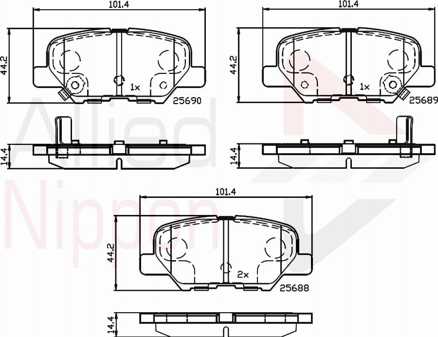 ALLIED NIPPON ADB32238 - Гальмівні колодки, дискові гальма autocars.com.ua