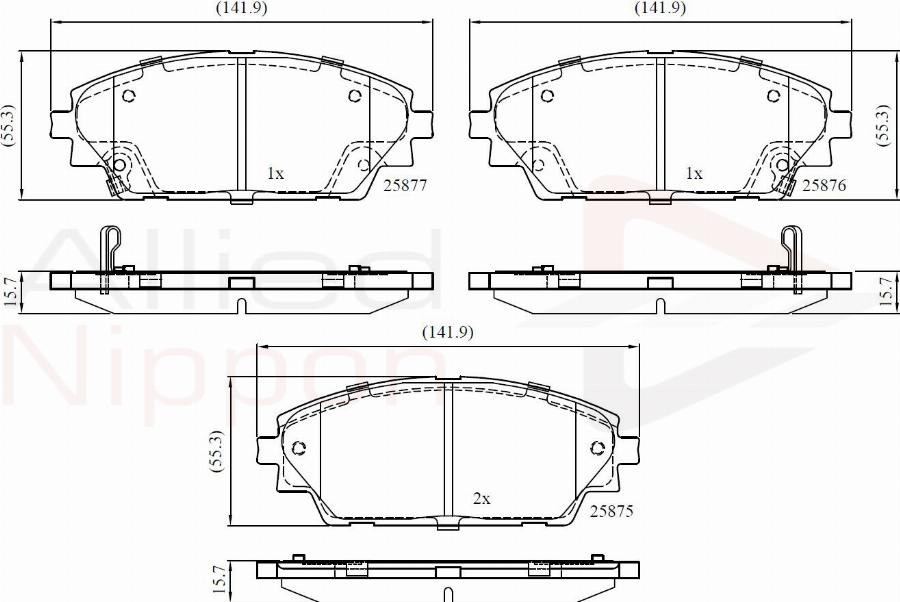 ALLIED NIPPON ADB32242 - Гальмівні колодки, дискові гальма autocars.com.ua