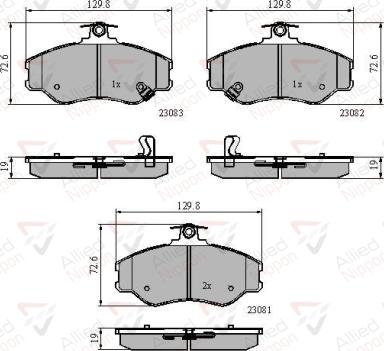ALLIED NIPPON ADB3225 - Гальмівні колодки, дискові гальма autocars.com.ua