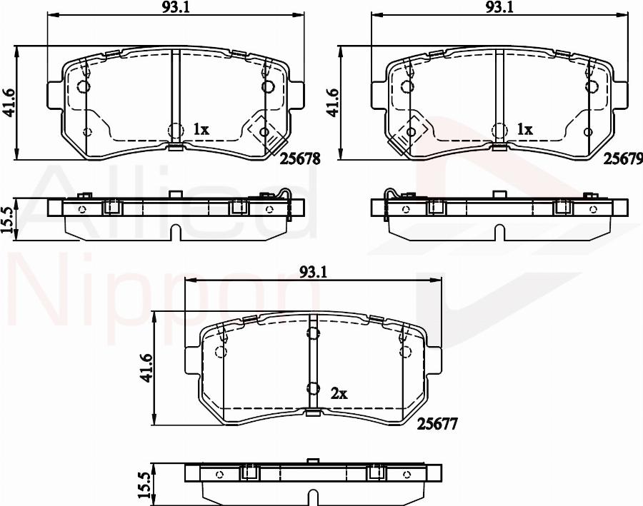 ALLIED NIPPON ADB32276 - Гальмівні колодки, дискові гальма autocars.com.ua