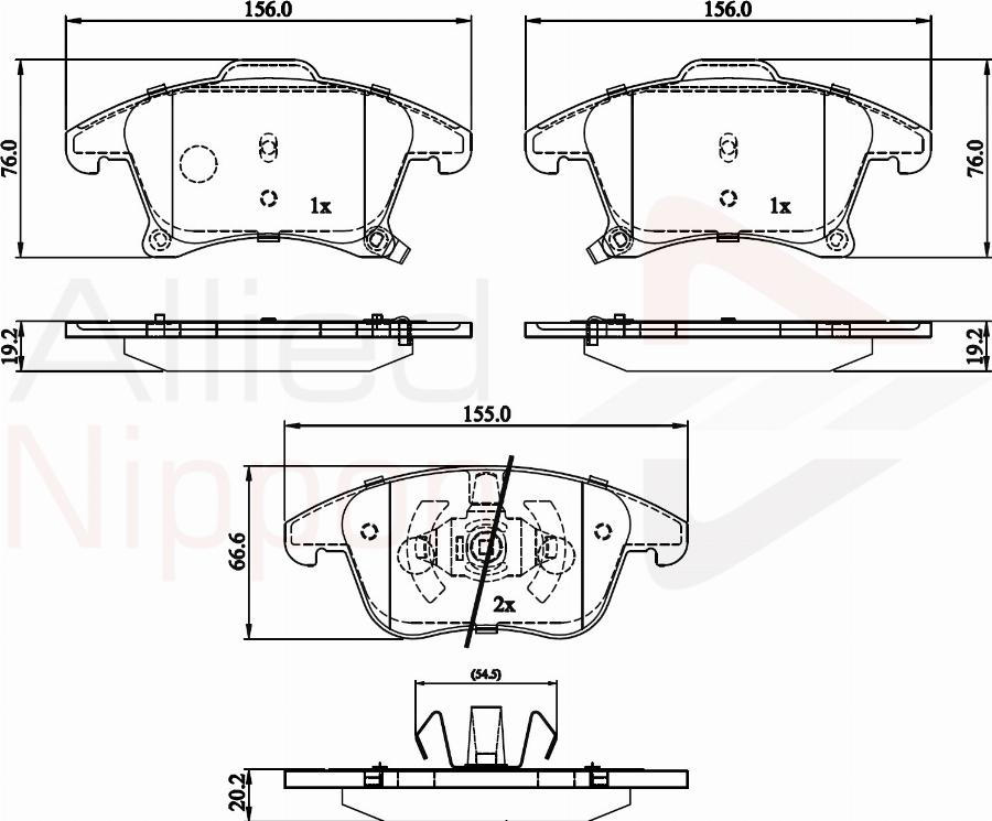 ALLIED NIPPON ADB32286 - Гальмівні колодки, дискові гальма autocars.com.ua