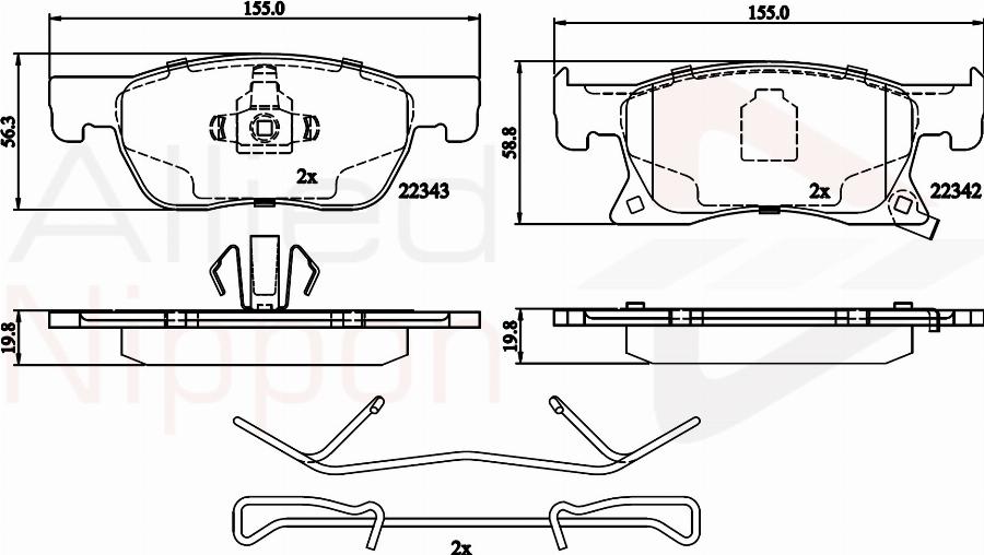 ALLIED NIPPON ADB32306 - Гальмівні колодки, дискові гальма autocars.com.ua