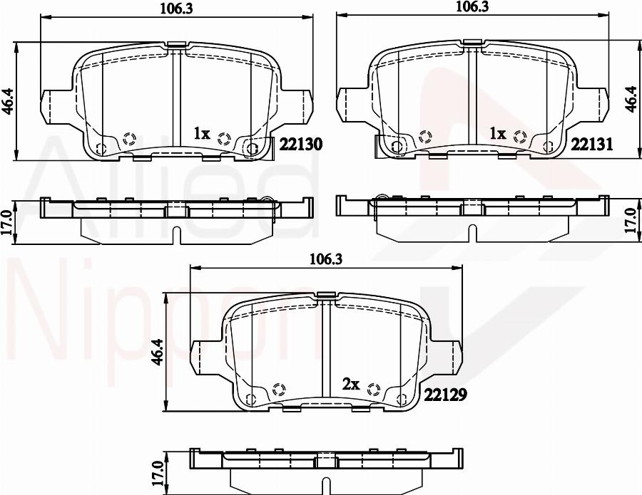 ALLIED NIPPON ADB32307 - Гальмівні колодки, дискові гальма autocars.com.ua
