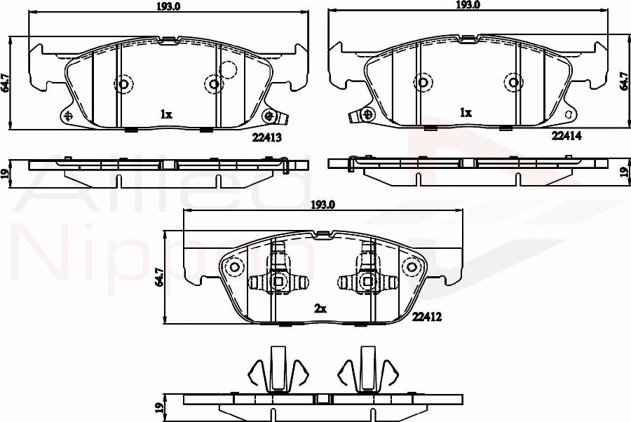 ALLIED NIPPON ADB32310 - Гальмівні колодки, дискові гальма autocars.com.ua