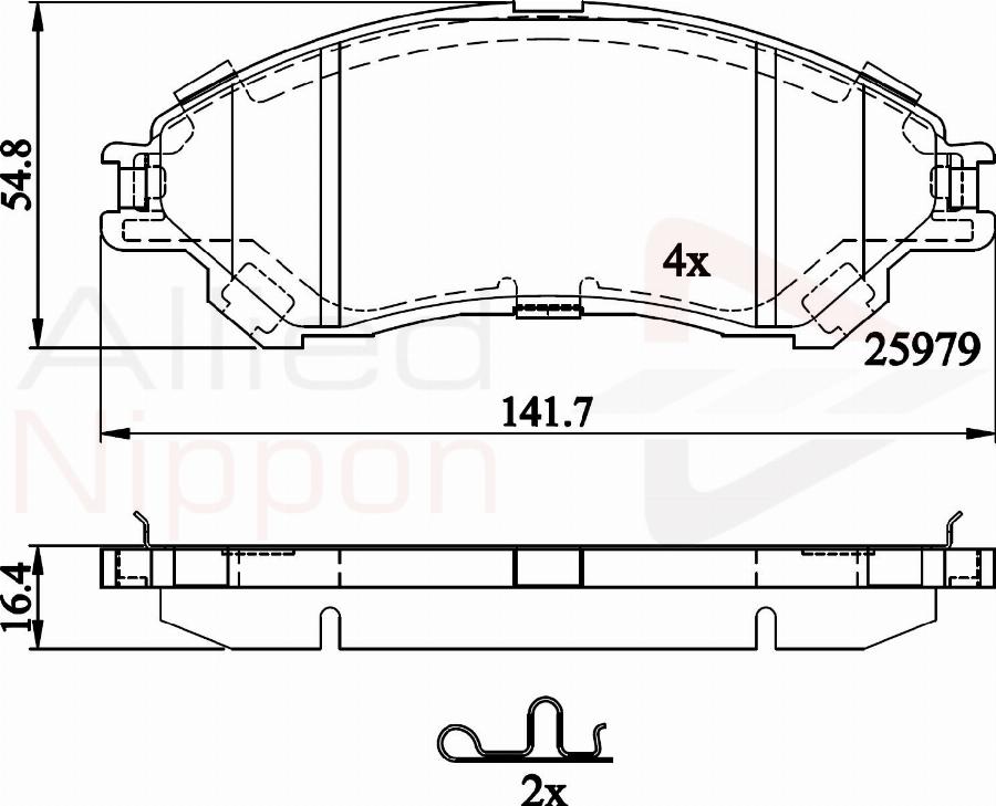 ALLIED NIPPON ADB32314 - Гальмівні колодки, дискові гальма autocars.com.ua