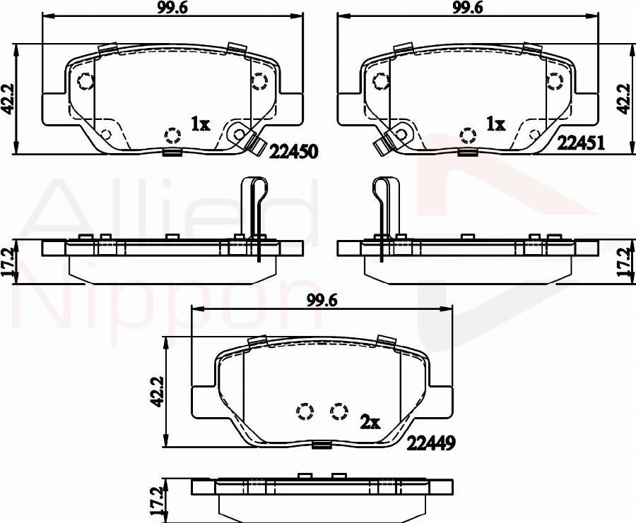 ALLIED NIPPON ADB32323 - Гальмівні колодки, дискові гальма autocars.com.ua
