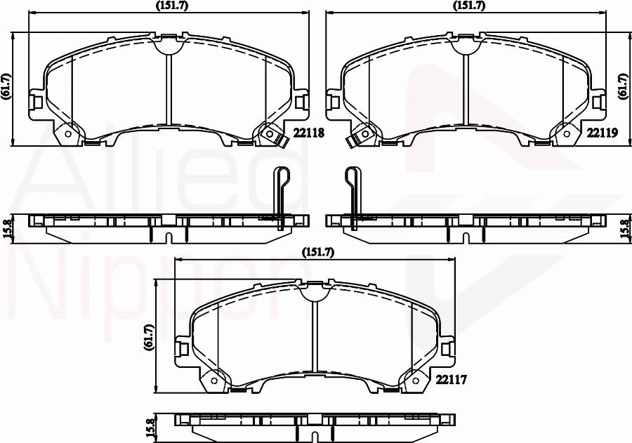 ALLIED NIPPON ADB32337 - Гальмівні колодки, дискові гальма autocars.com.ua