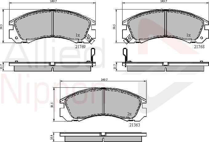 ALLIED NIPPON ADB3234 - Гальмівні колодки, дискові гальма autocars.com.ua