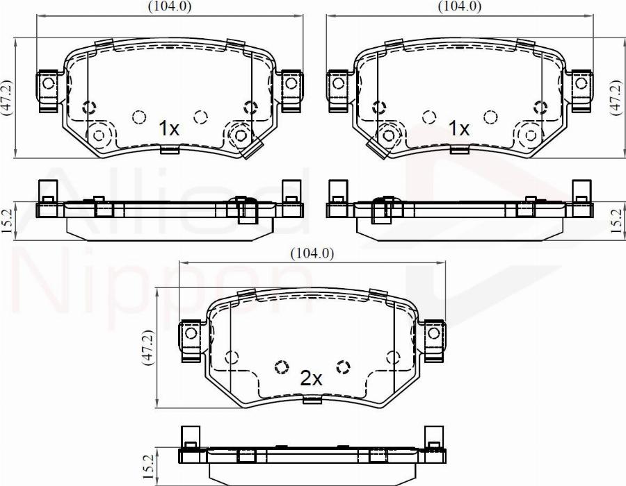 ALLIED NIPPON ADB32386 - Гальмівні колодки, дискові гальма autocars.com.ua