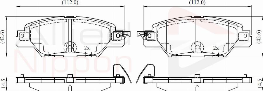 ALLIED NIPPON ADB32416 - Гальмівні колодки, дискові гальма autocars.com.ua
