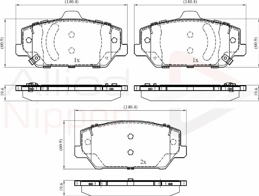 ALLIED NIPPON ADB32440 - Гальмівні колодки, дискові гальма autocars.com.ua