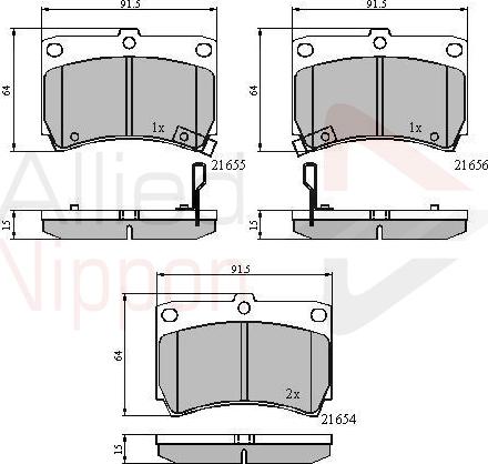 ALLIED NIPPON ADB3245 - Гальмівні колодки, дискові гальма autocars.com.ua