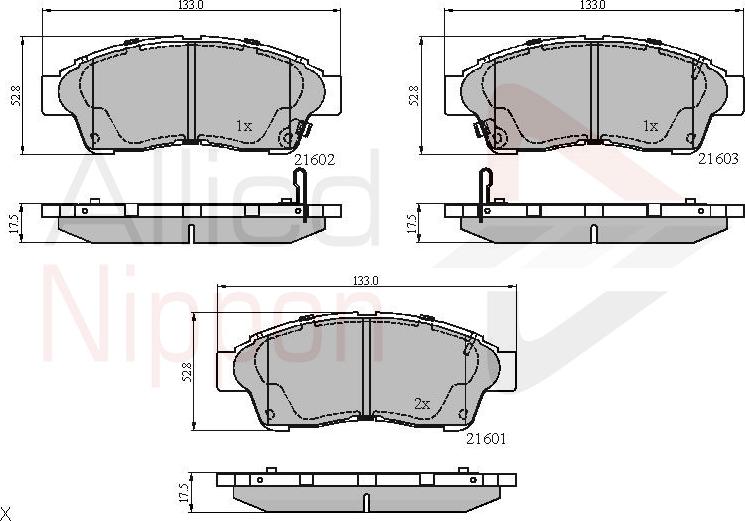ALLIED NIPPON ADB3260 - Гальмівні колодки, дискові гальма autocars.com.ua