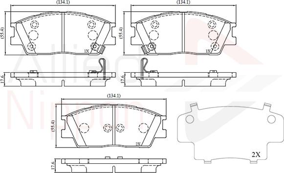 ALLIED NIPPON ADB32781 - Гальмівні колодки, дискові гальма autocars.com.ua