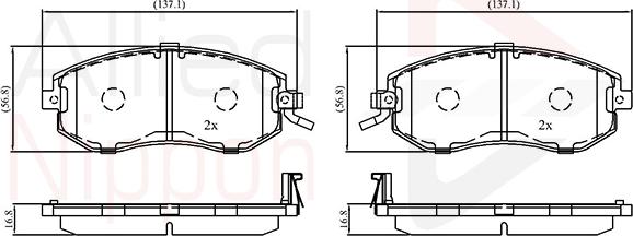 ALLIED NIPPON ADB33171 - Гальмівні колодки, дискові гальма autocars.com.ua