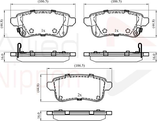 ALLIED NIPPON ADB33494 - Гальмівні колодки, дискові гальма autocars.com.ua