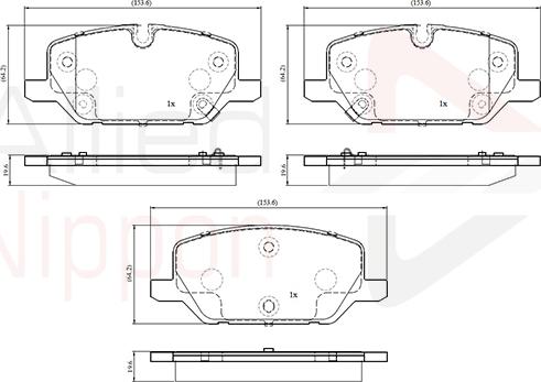ALLIED NIPPON ADB34025 - Гальмівні колодки, дискові гальма autocars.com.ua