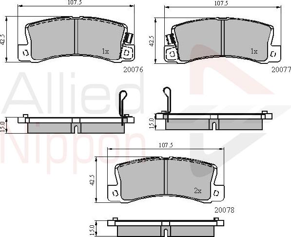 ALLIED NIPPON ADB3458 - Гальмівні колодки, дискові гальма autocars.com.ua