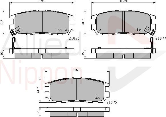 Allied Nippon adb3461 - Тормозные колодки, дисковые, комплект autodnr.net