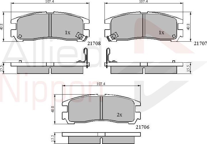 ALLIED NIPPON ADB3468 - Гальмівні колодки, дискові гальма autocars.com.ua
