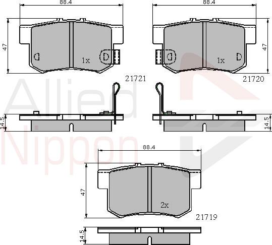 Allied Nippon adb3471 - Тормозные колодки, дисковые, комплект autodnr.net