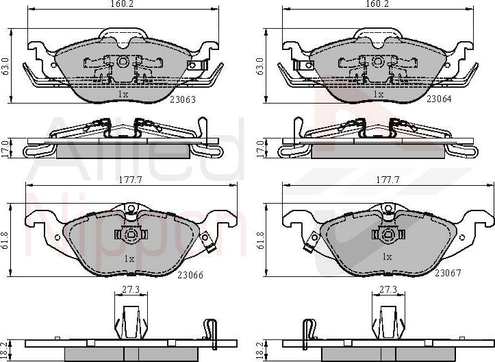 ALLIED NIPPON ADB3584 - Гальмівні колодки, дискові гальма autocars.com.ua
