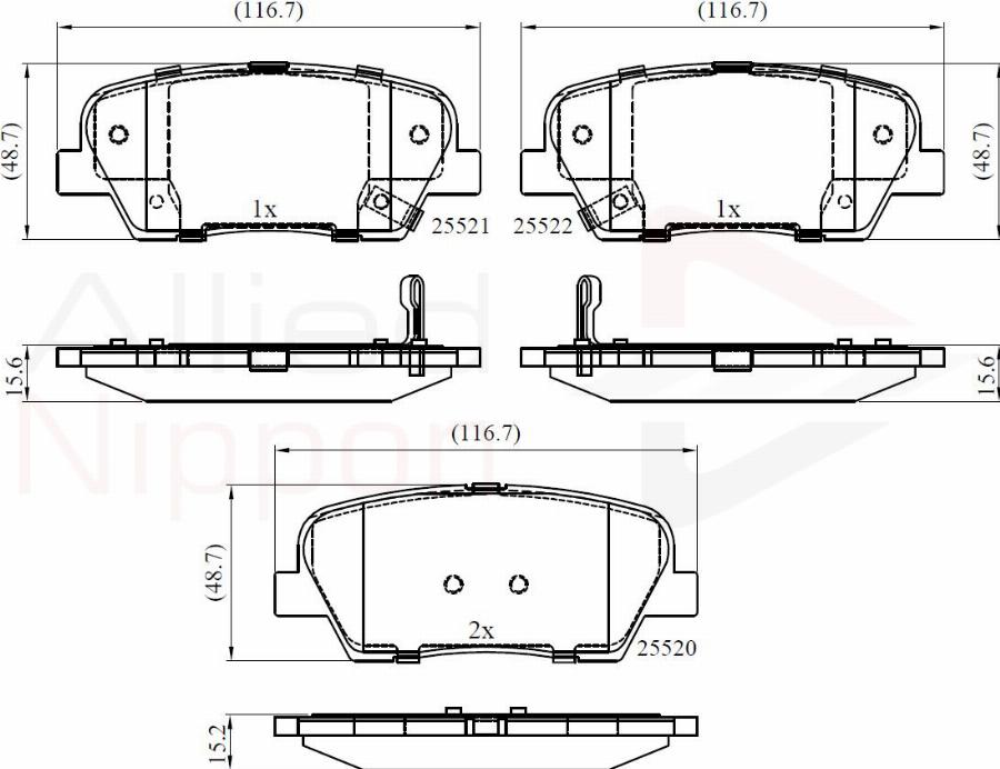 ALLIED NIPPON ADB36009 - Гальмівні колодки, дискові гальма autocars.com.ua