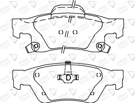 ALLIED NIPPON ADB36076 - Гальмівні колодки, дискові гальма autocars.com.ua