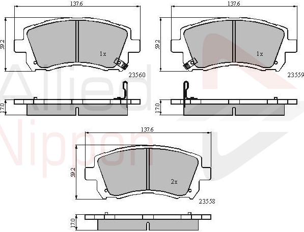 ALLIED NIPPON ADB3722 - Гальмівні колодки, дискові гальма autocars.com.ua