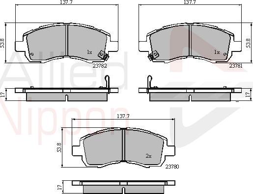 ALLIED NIPPON ADB 3757 - Гальмівні колодки, дискові гальма autocars.com.ua