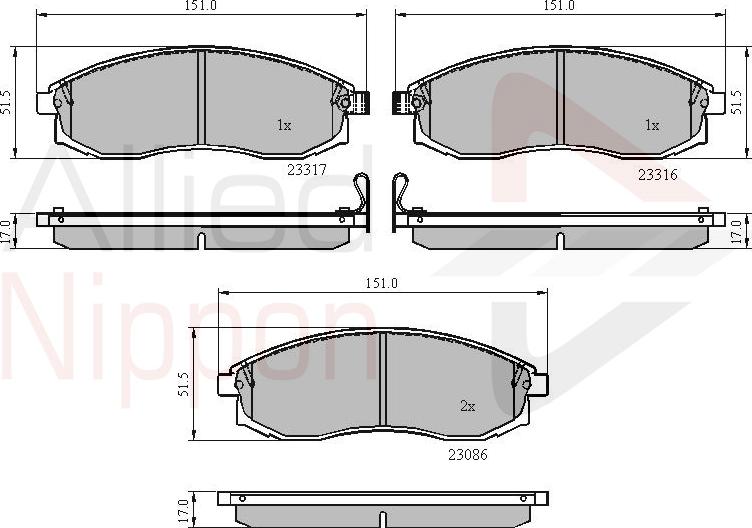 ALLIED NIPPON ADB3776 - Гальмівні колодки, дискові гальма autocars.com.ua