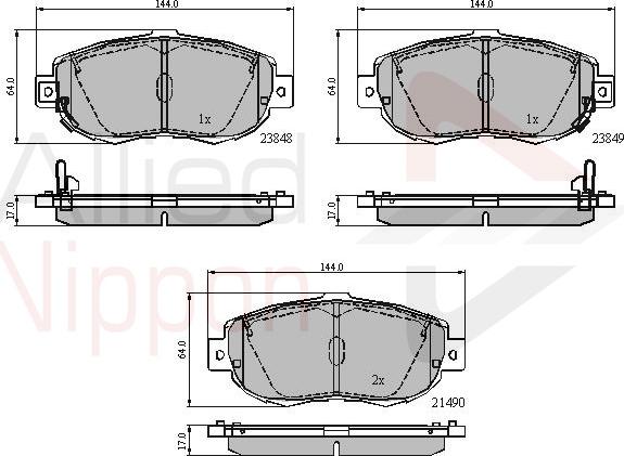 ALLIED NIPPON ADB3789 - Гальмівні колодки, дискові гальма autocars.com.ua