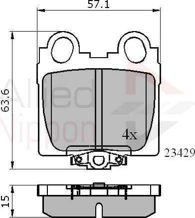 ALLIED NIPPON ADB3836 - Гальмівні колодки, дискові гальма autocars.com.ua