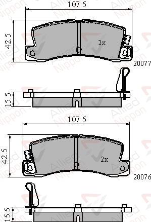ALLIED NIPPON ADB3864 - Гальмівні колодки, дискові гальма autocars.com.ua